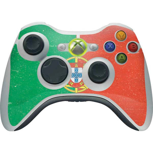 Portugal Flag Distressed Xbox 360 Wireless Controller Skin